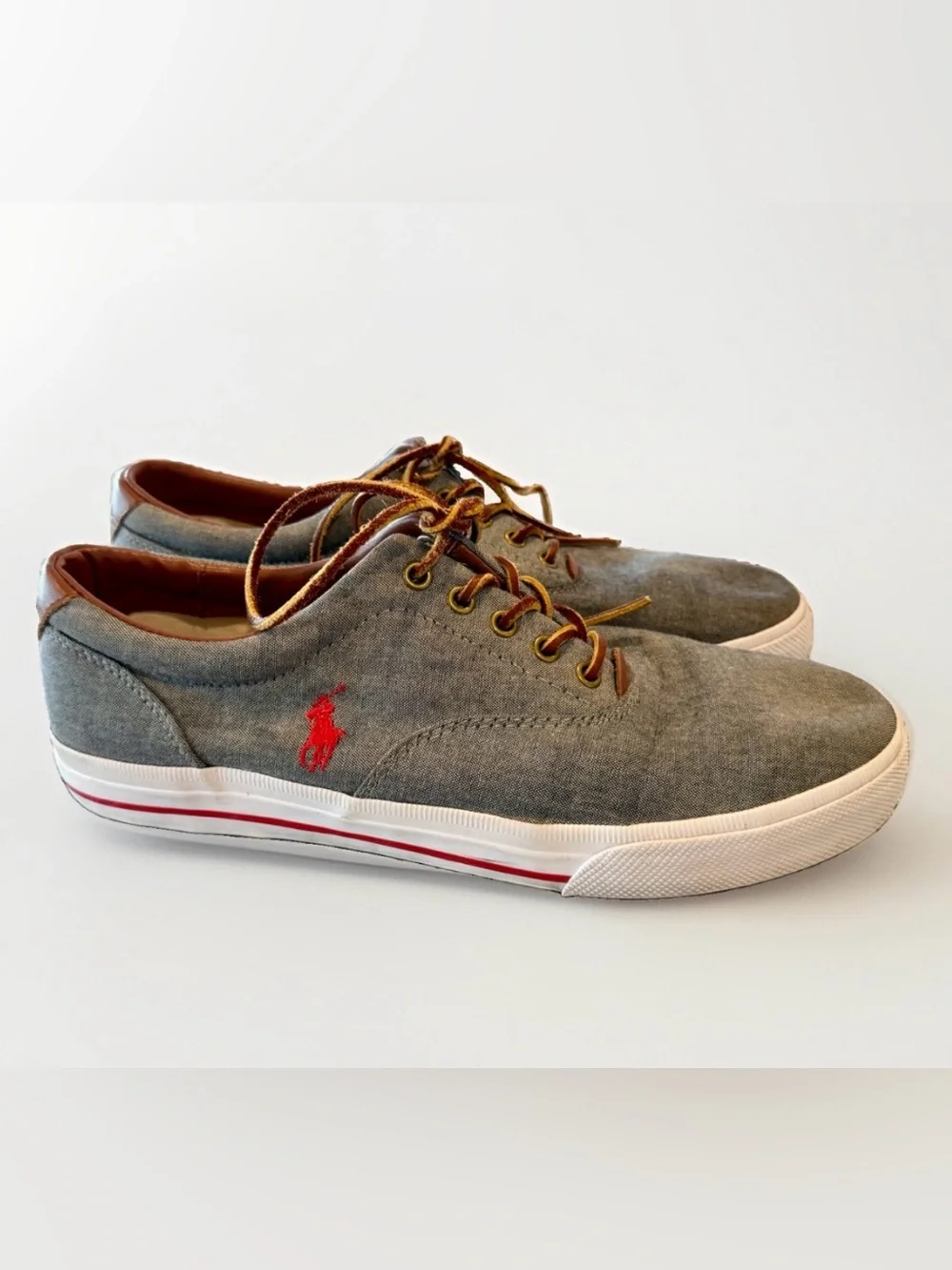 Polo Ralph Lauren Vaughn Denim Chambray Sneakers Shoes Men’s Size 11 D